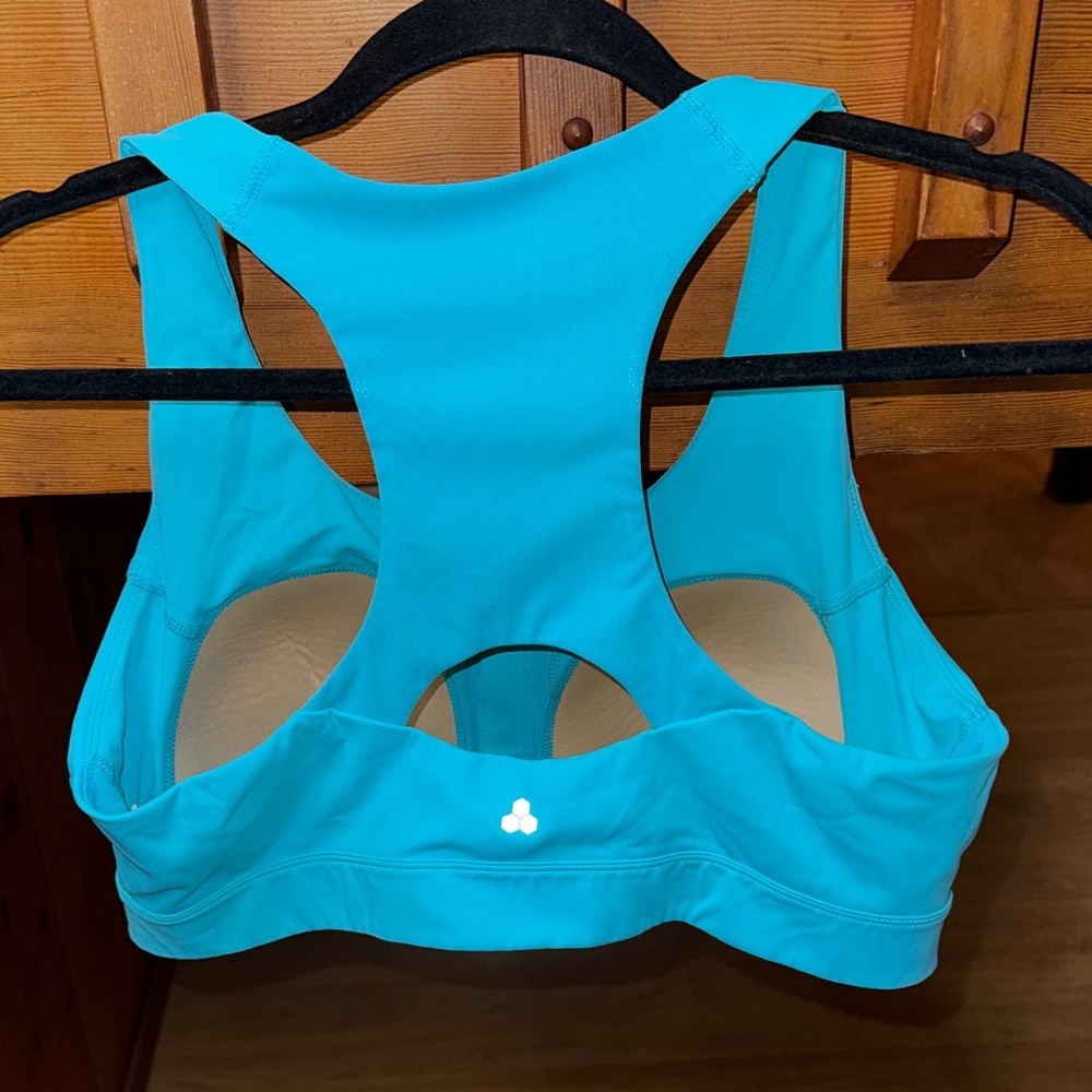 Tek Gear size XXL ultrastretch Women's Aqua Zip-Front Sports Bra - Picture 4 of 5